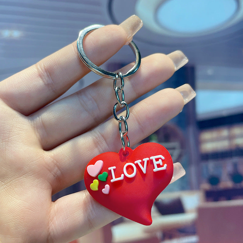 Wholesale PVC LOVE Heart Keychain