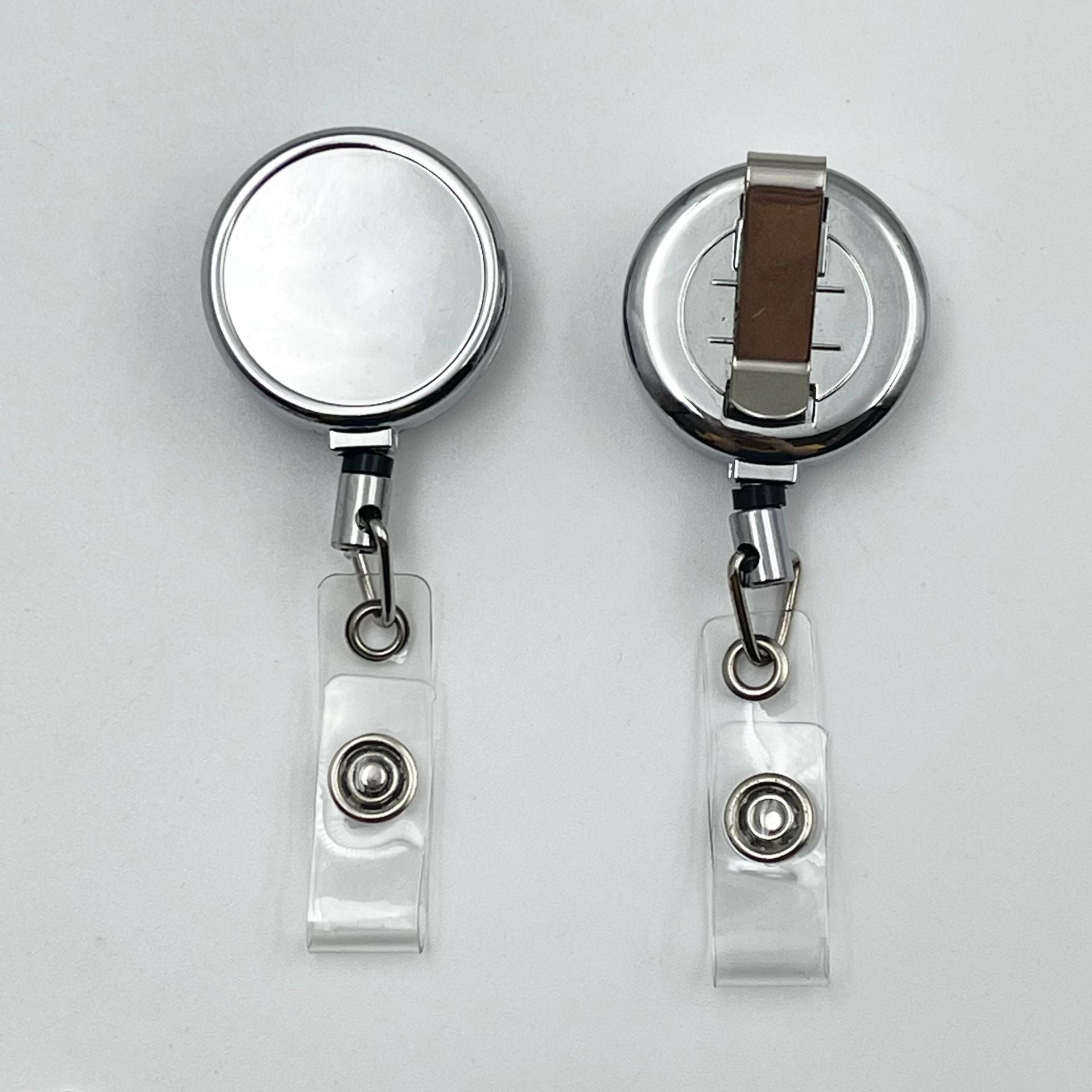 Wholesale 5pcs/pack 28mm 32mm metal keychain retractable easy pull zinc alloy certificate