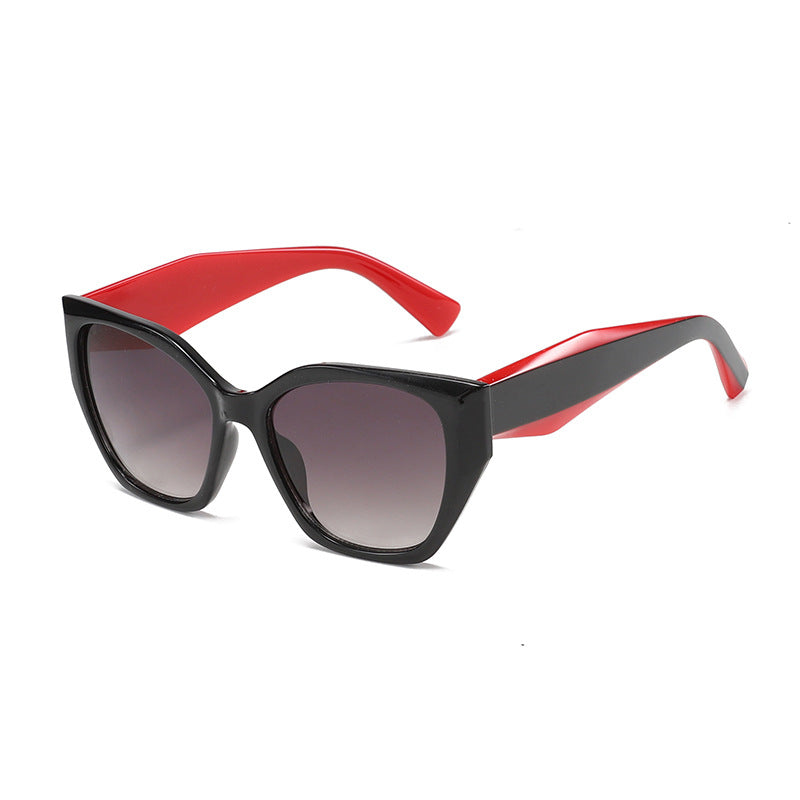 Wholesale Cat' s Eye Sunglasses Wide Leg double Color All-match Street Photoshoot Sunglasses