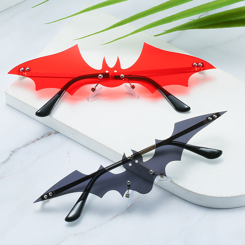 Wholesale Halloween Frameless Bat PC Sunglasses