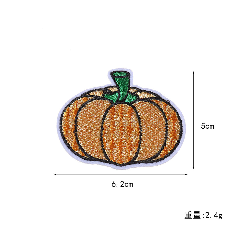 Wholesale Trendy  Pumpkin Embroidered Iron On Patches For Clothing Hats Bags Towels Fun DIY Craft Accessory
