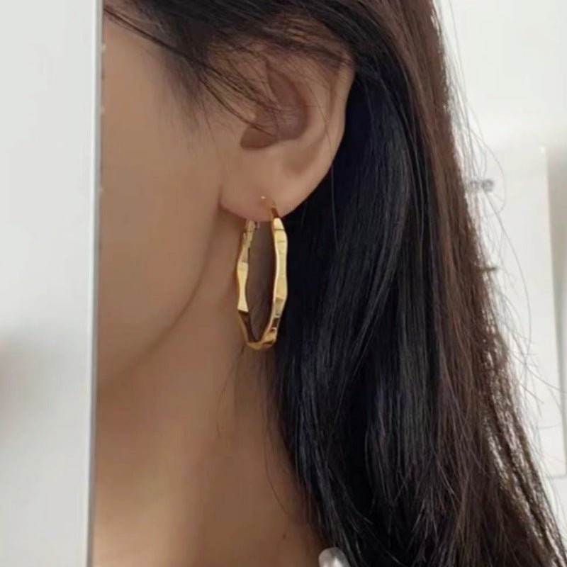 Wholesale Geometric Irregular Cool S925 Silver Needle Ear Ring