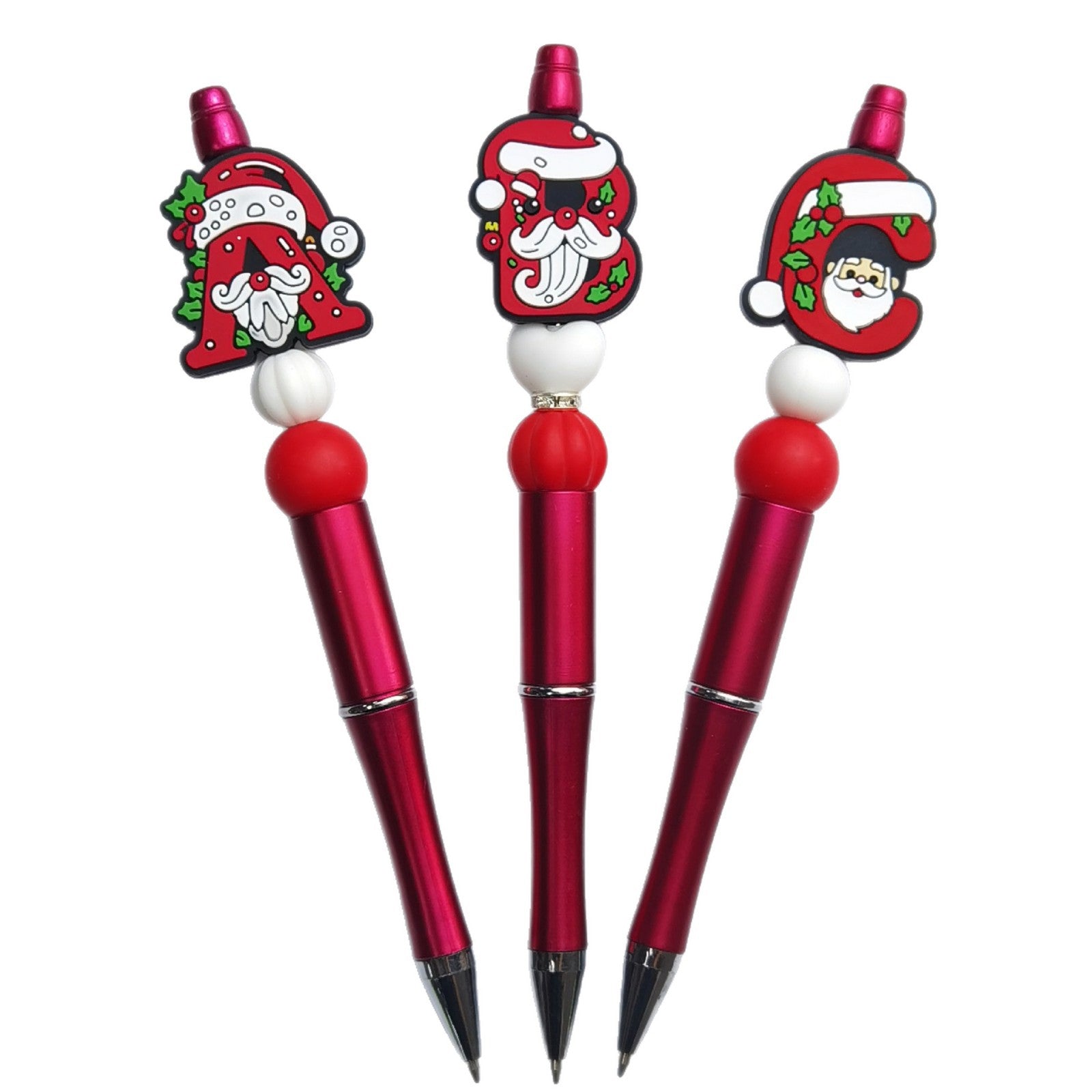 Wholesale 10pcs Christmas Silicone Epoxy ABC Loose Beads Focal Beads