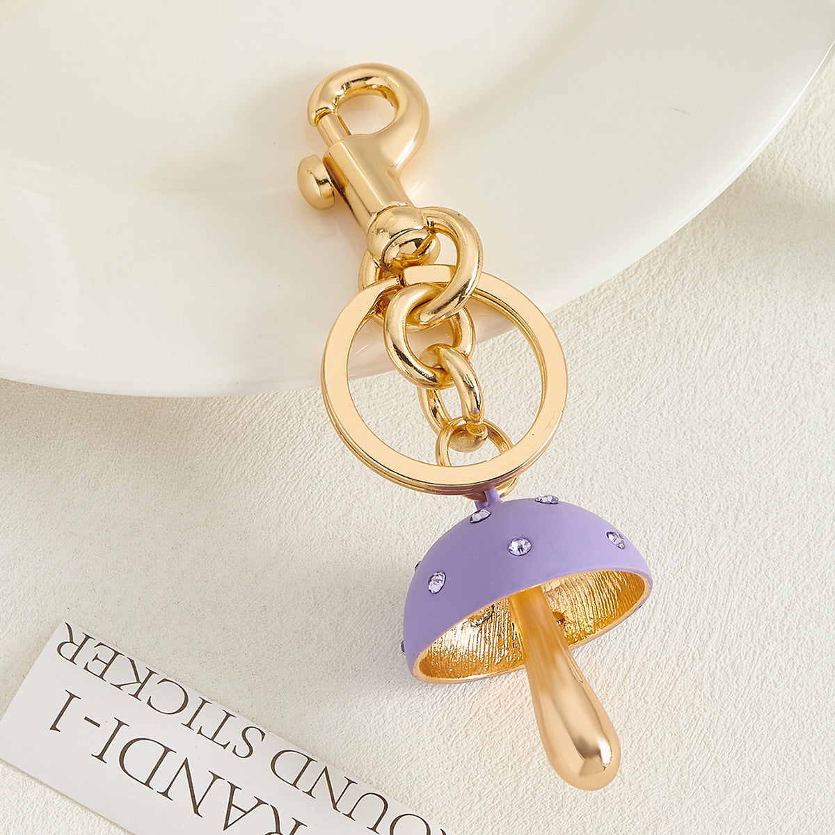 Wholesale Cute Mushroom Exquisite Metal Lock Keychain