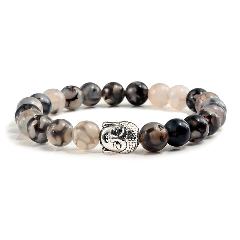 Wholesale elastic line beaded black dragon pattern bracelet alloy