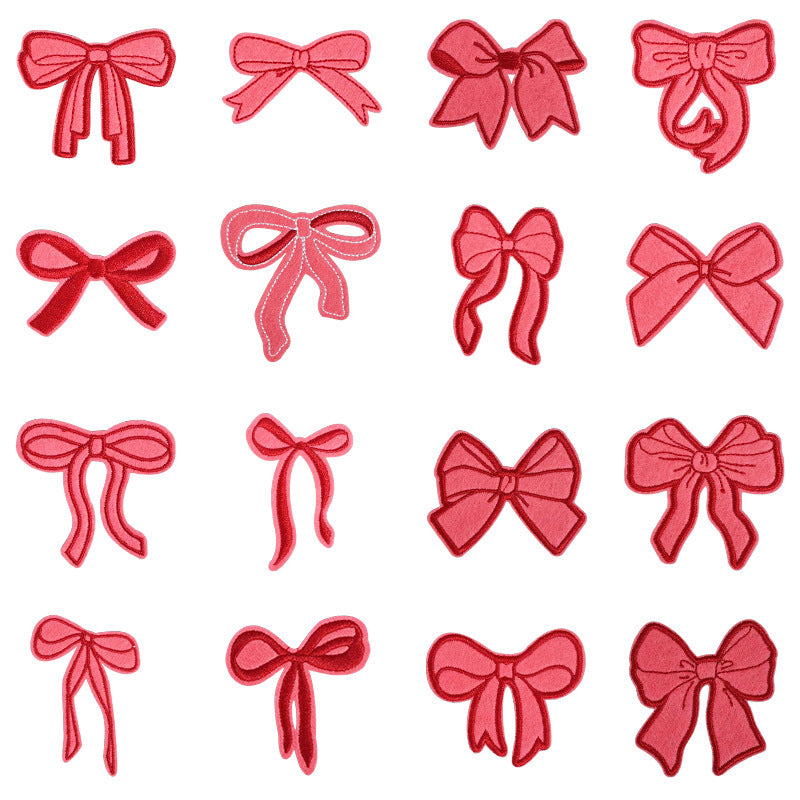 Wholesale Butterfly Embroidered Patches 16 Piece Set DIY Sew On Appliques For Bags Hair Clips Towels Crafting