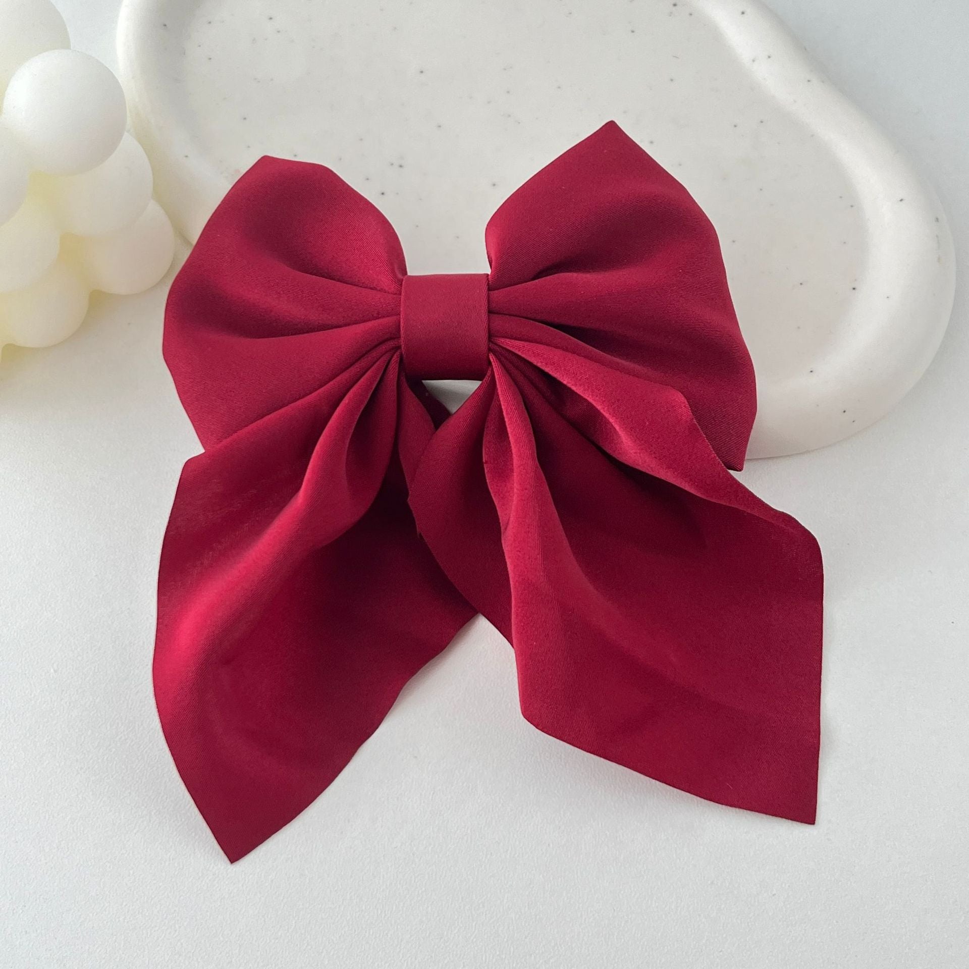 Wholesale Solid Color Fabric Sweet Bow Hair Clip