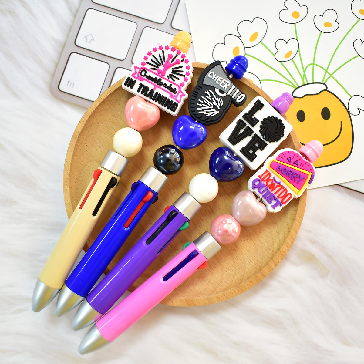 Wholesale  Random 100pcs/pack   Cheerleader Series Beaded DIY Charcoal Beads