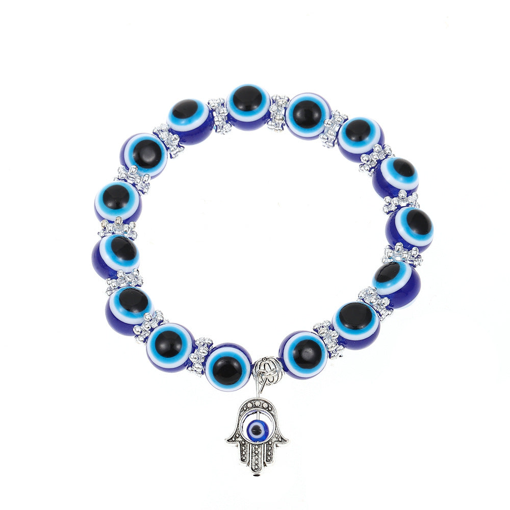 Wholesale Blue Devil Eye Resin Beads Bracelet