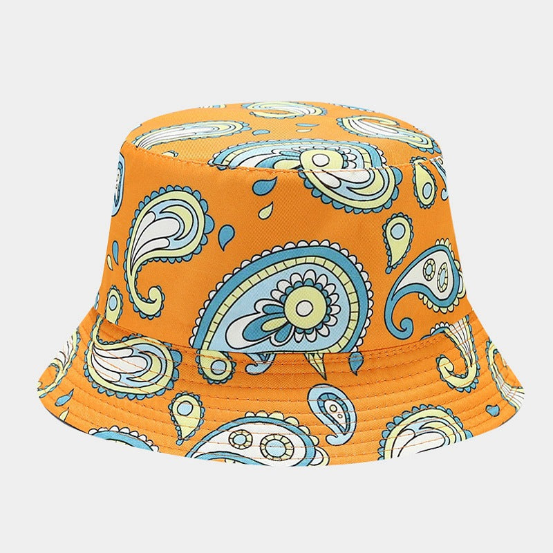Sombrero de cubo de patrón de flores de anacardo de poliéster al por mayor