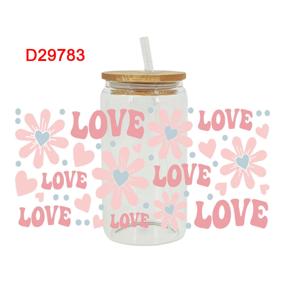 Wholesale Uv Transfer Sticker Glass Cup UV DTF Wraps 16oz Cup UV DTF Wraps