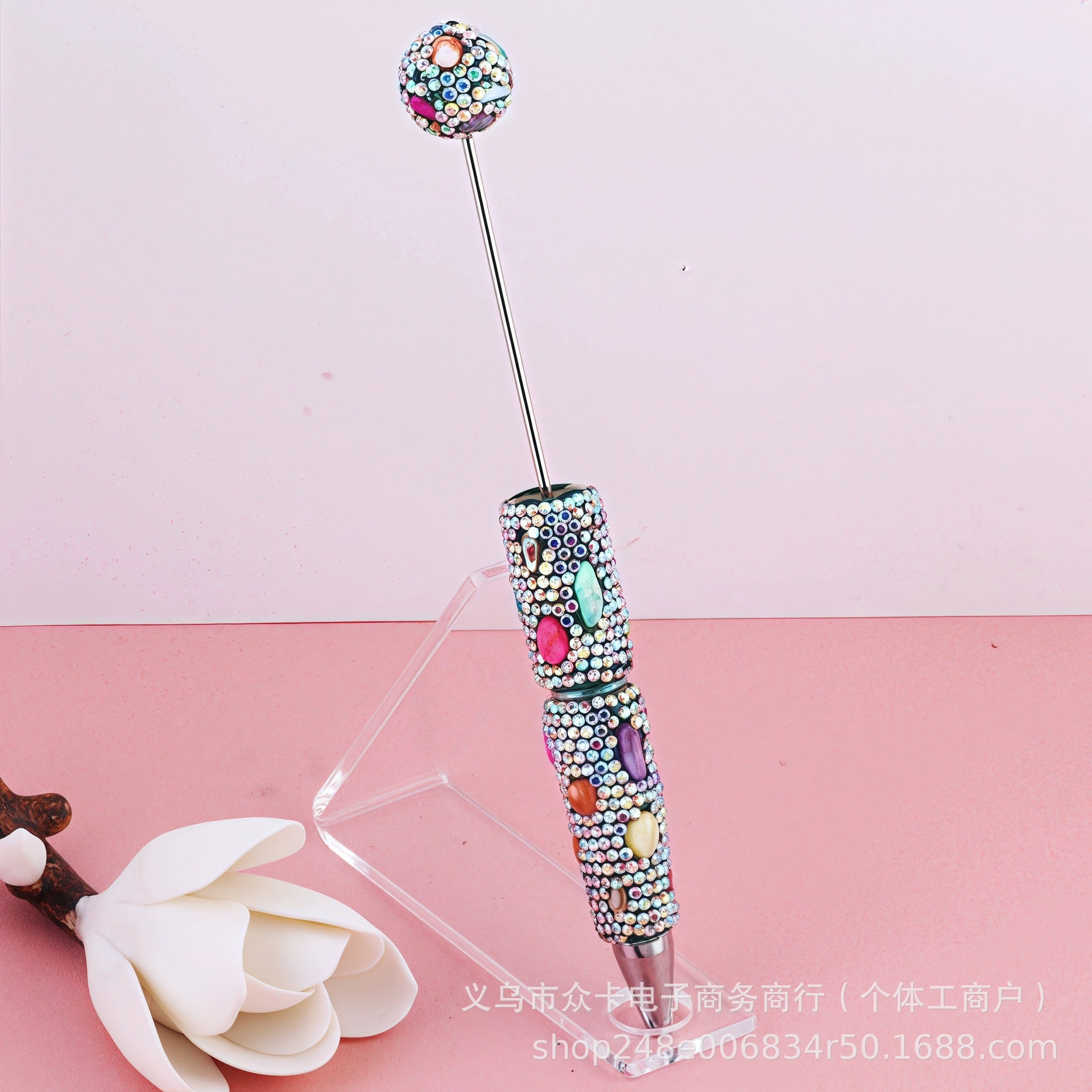 Wholesale 10pcs Colorful Shell Full Diamond DIY Fancy Beadable Pens