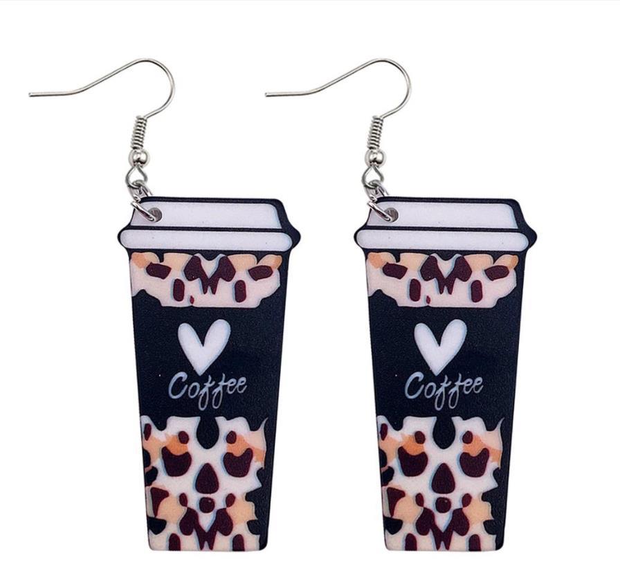 Pendientes de corazón de leopardo de San Valentín al por mayor