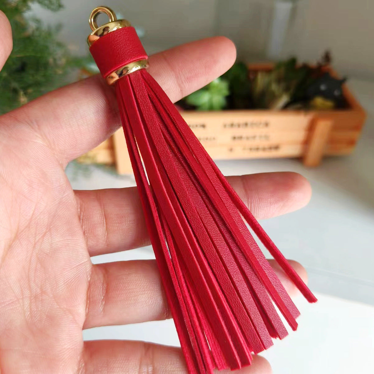 Wholesale Leopard Print PU Leather Tassel Printed Pendant Keychain Accessories