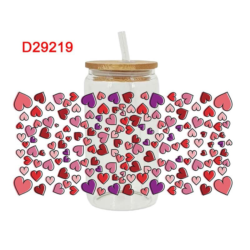 Wholesale Love Skeleton Cartoon Bear Valentine's Day 16oz Cup UV DTF Wraps