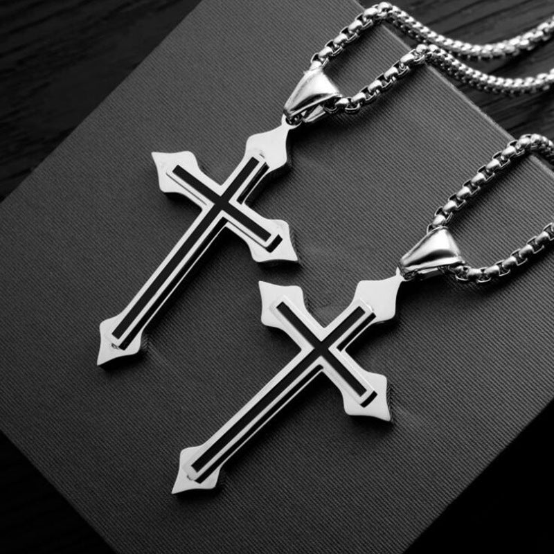 Wholesale Stainless Steel Cross Couple Necklace