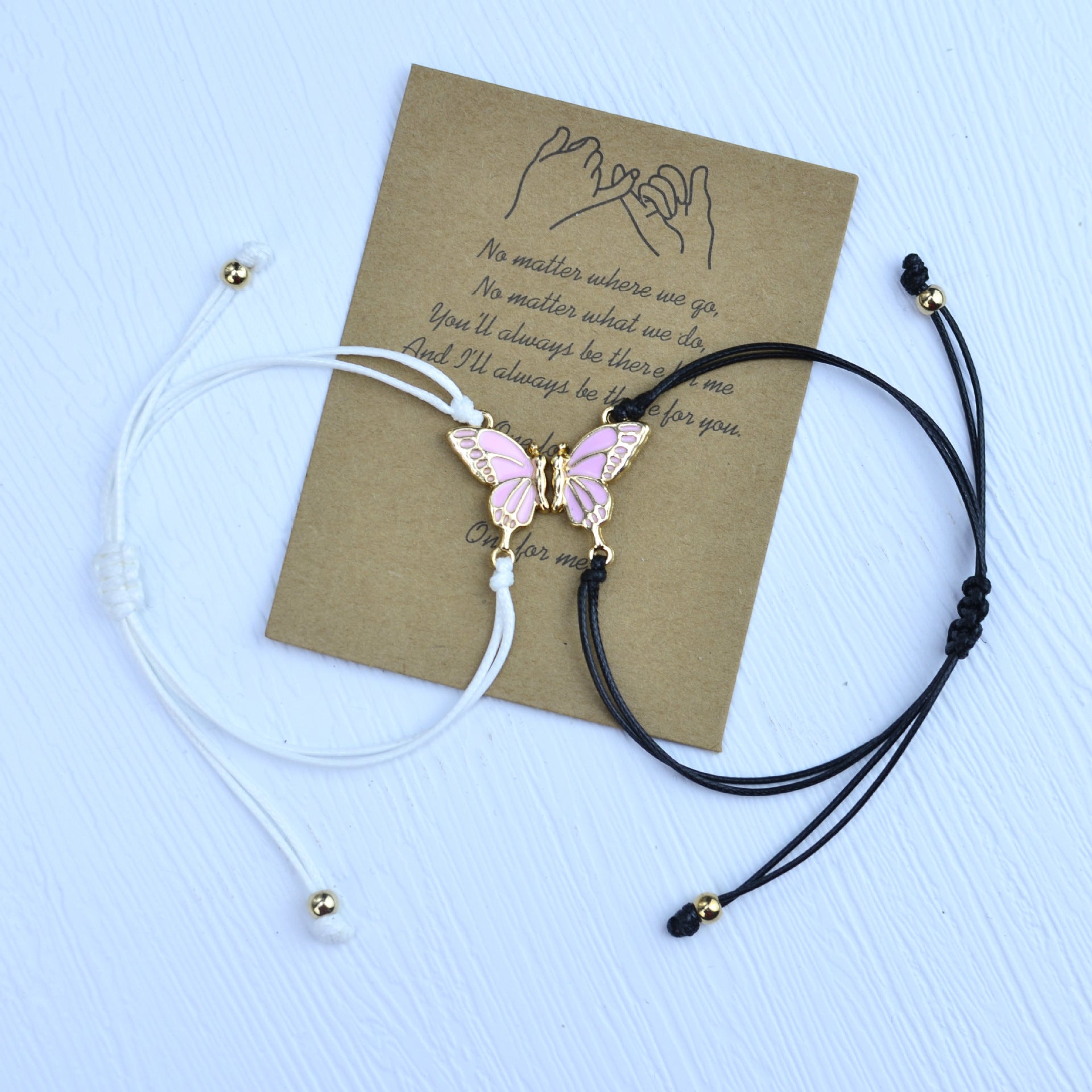 Wholesale Colorful butterfly hand woven adjustable bracelet