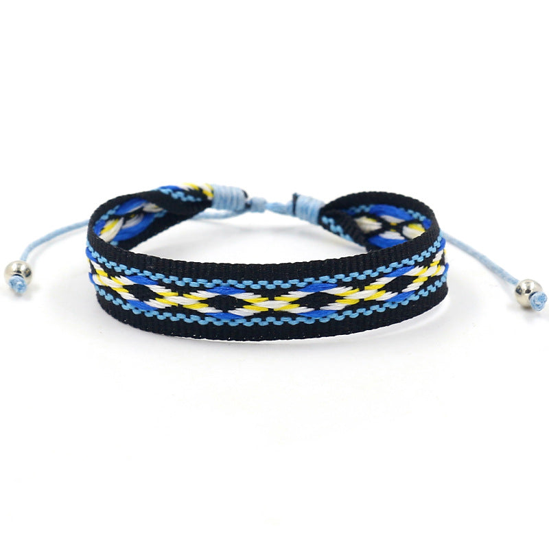 Wholesale Jacquard Geometric Polyester Bracelet