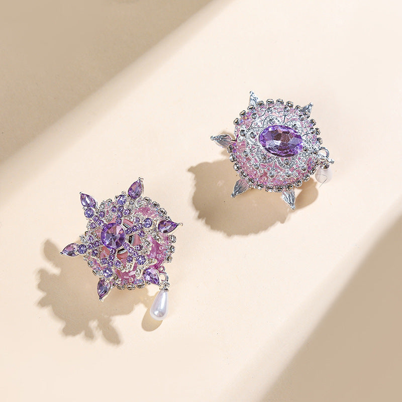 Wholesale  DIY 2pcs snowflake conversion acrylic heavy industry straight hole beads mobile phone chain key chain accessories