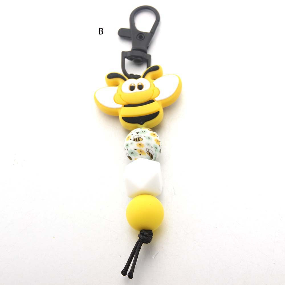 Wholesale Silicone Bead Bee Animal Keychain