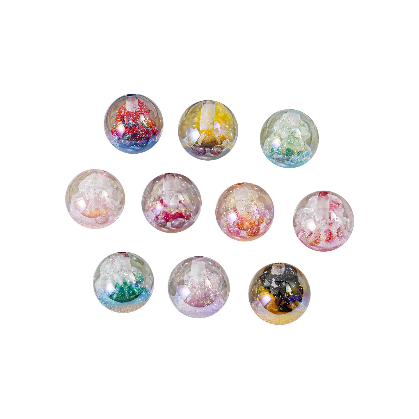 Wholesale 10pcs Luminous Color-changing 16MM Star-studded Christmas Tree Acrylic Beads