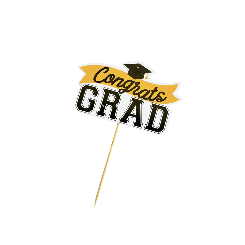 Wholesale 5PCS/PACK Graduation Season Acrylic Paper Cake Card Decoration