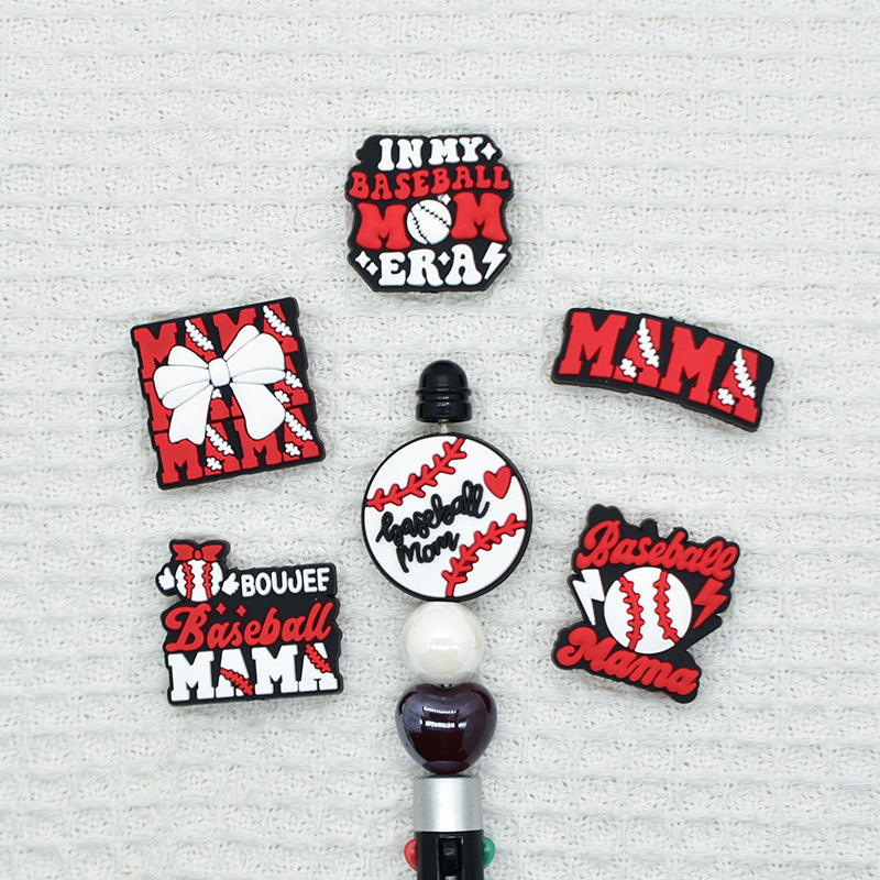 Wholesale Random 100pcs Cartoon Baseball Sports Beads  Focus Beads