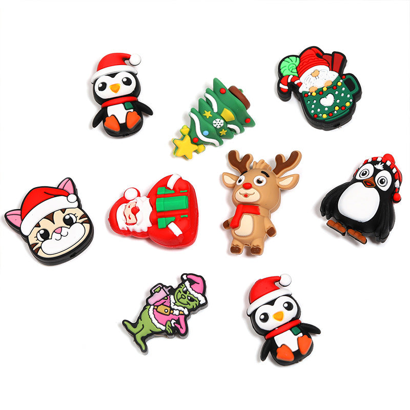 Wholesale Random 50pcs/pack Christmas series of 3D Focal Beads
