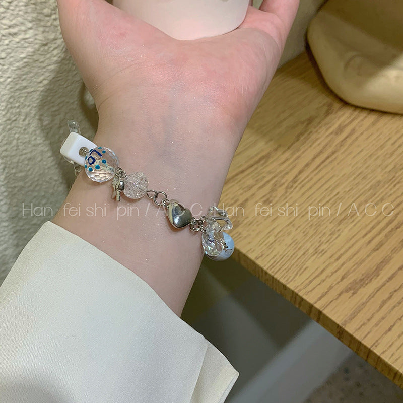 Brazalete de costura con cuentas de cristal transparentes al por mayor