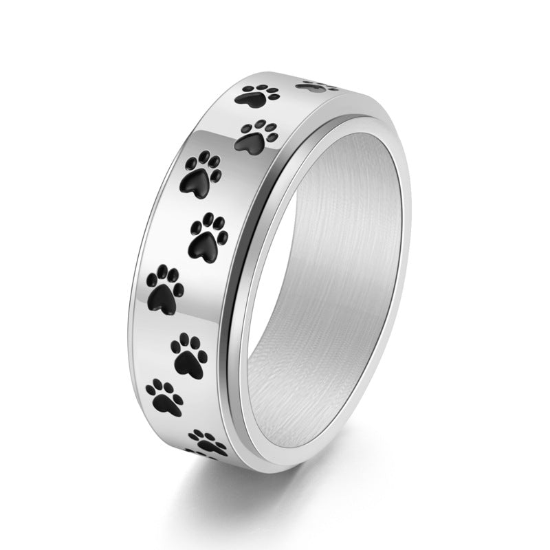 Wholesale Titanium Steel Dog Paw Ring for Men