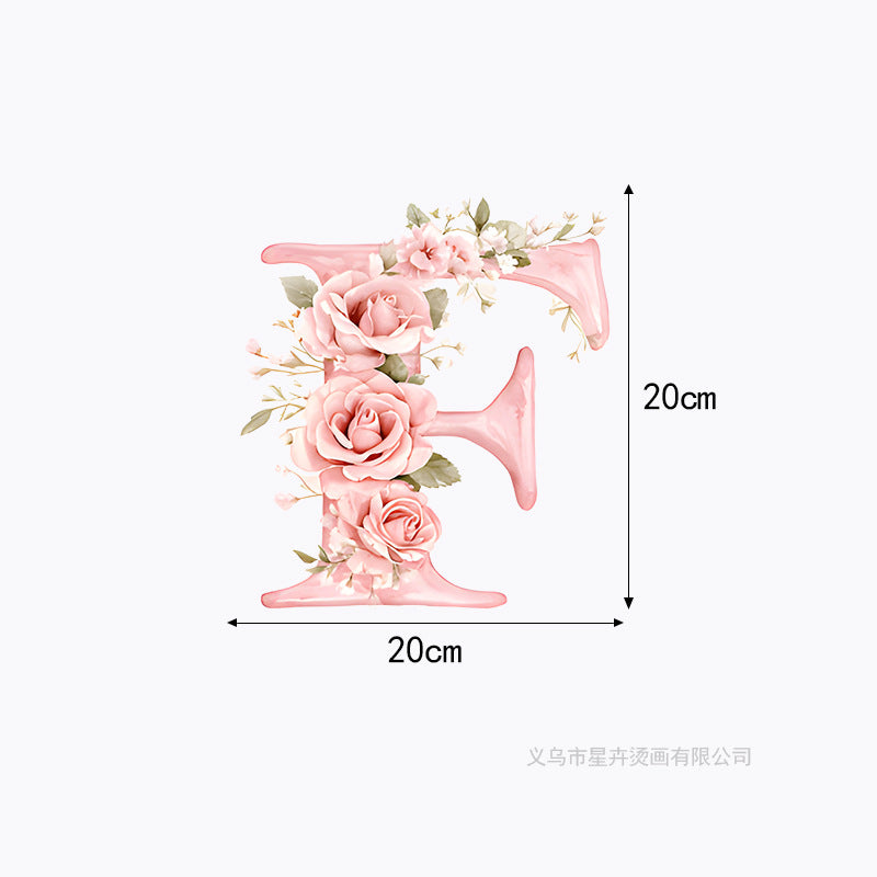 Wholesale 10pcs 26 letter flower branches and leaves UV DTF Ready to Press Transfers Wraps