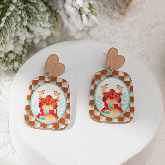 Wholesale Christmas Santa Elk Acrylic Earrings