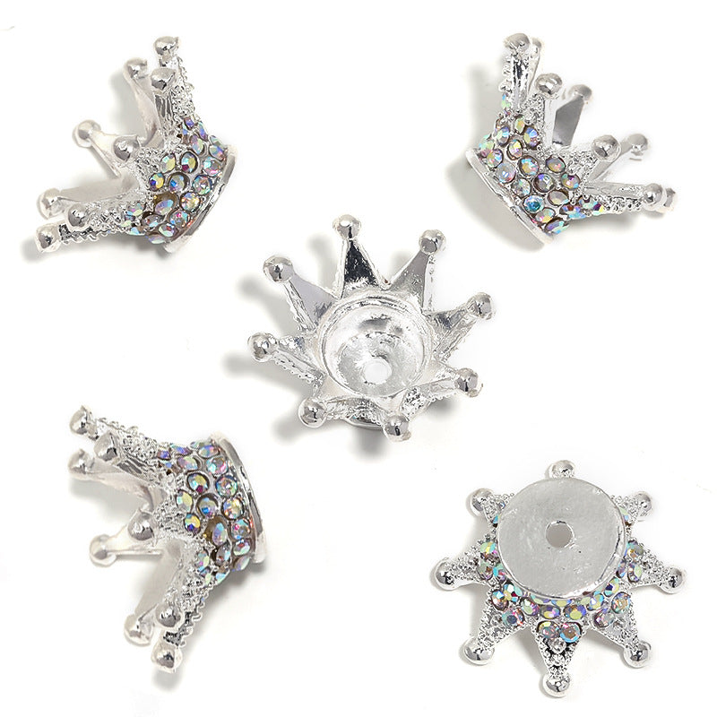 Wholesale 10pcs DIY Jewelry Accessories Rhinestone Stereo Crown Beads
