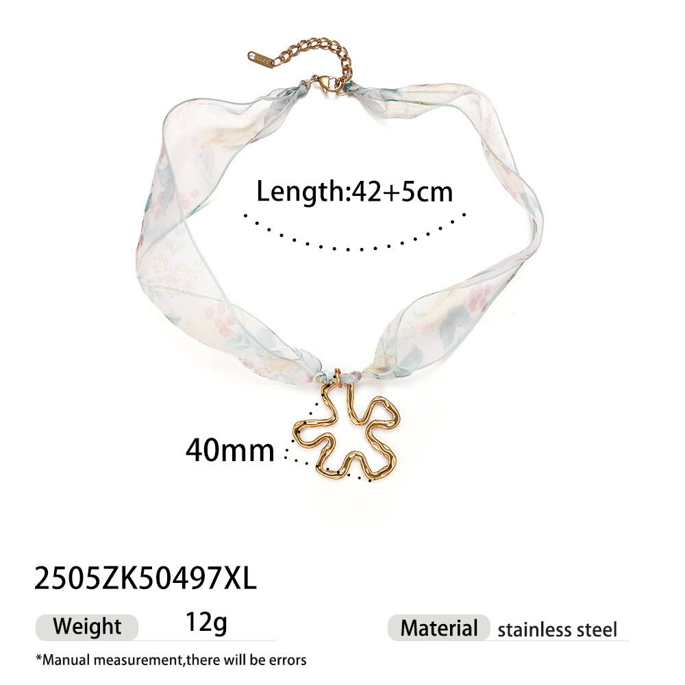 Wholesale Tina European and American Stainless Steel Pendant Necklace Sweet Cool Sexy Style Silk f Braided Colorful Necklace Clavicle Chain Necklace Jewelry