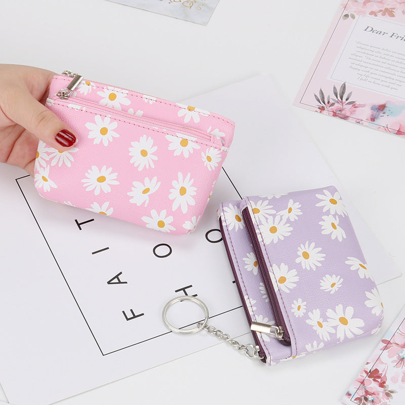 Wholesale PU Daisy Zipper Zero Wallet