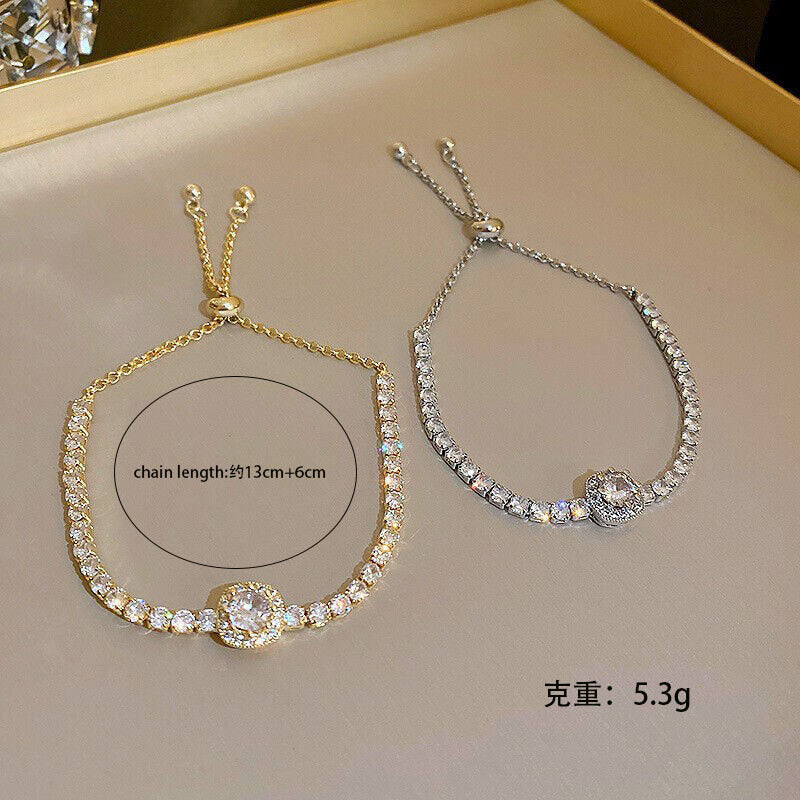 Wholesale rose gold love zircon bracelet simple alloy diamond ladies bracelet