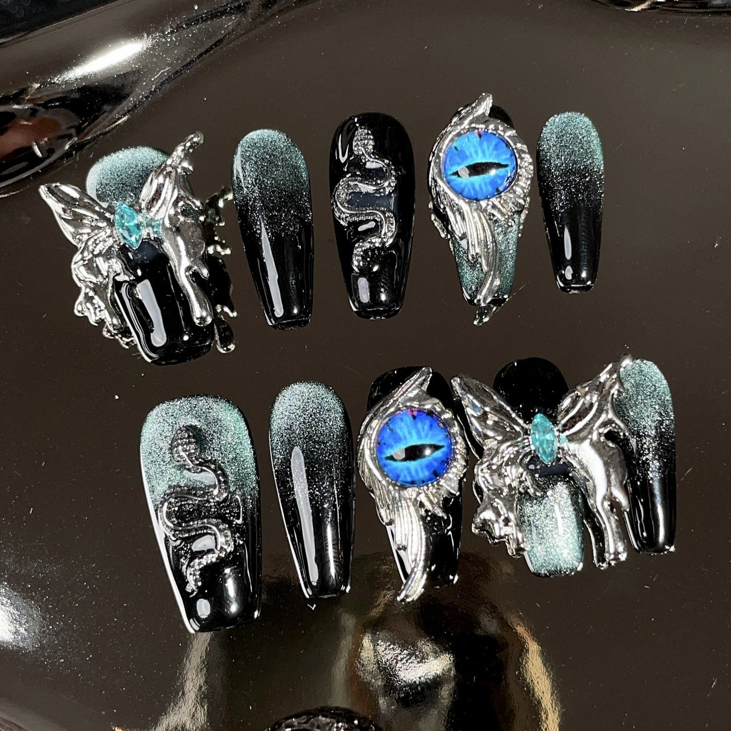 Wholesale Metal Butterfly Heavy Industry Purely Hand-made Wearable Nail Art Patches