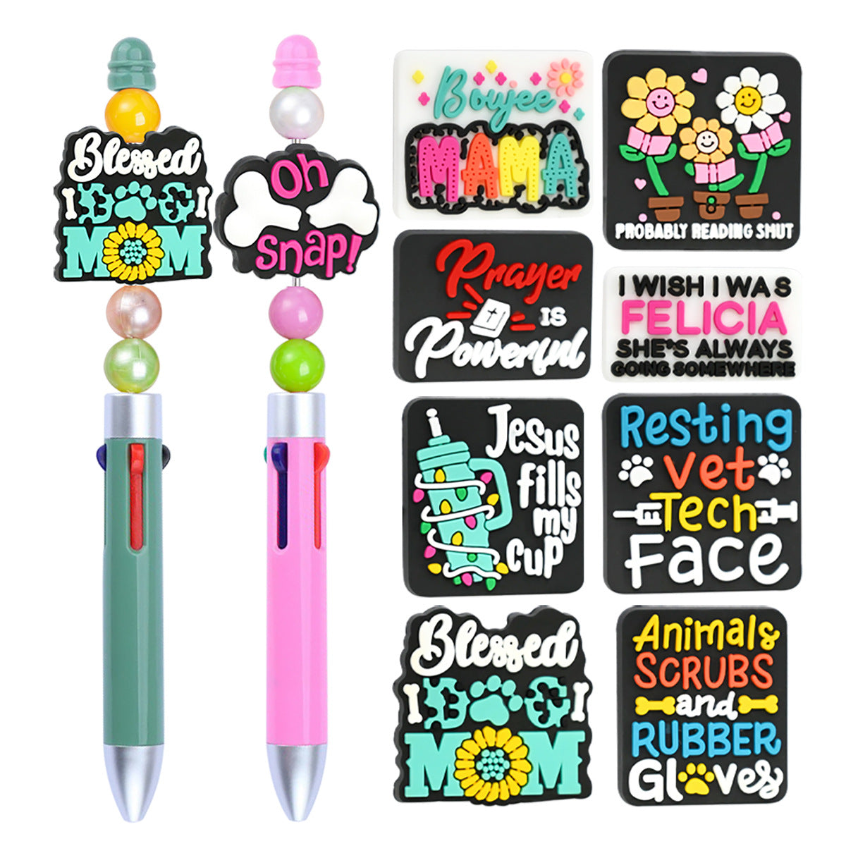 Wholesale  Random 100pcs/pack  Soft rubber double-sided burnt beads