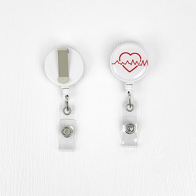 Wholesale 5pcs Creative Doctor Brooch Nurse Badge Badge Chest Clip Student Card Holder Work ID Collar Scalable Easy Pull Keychains