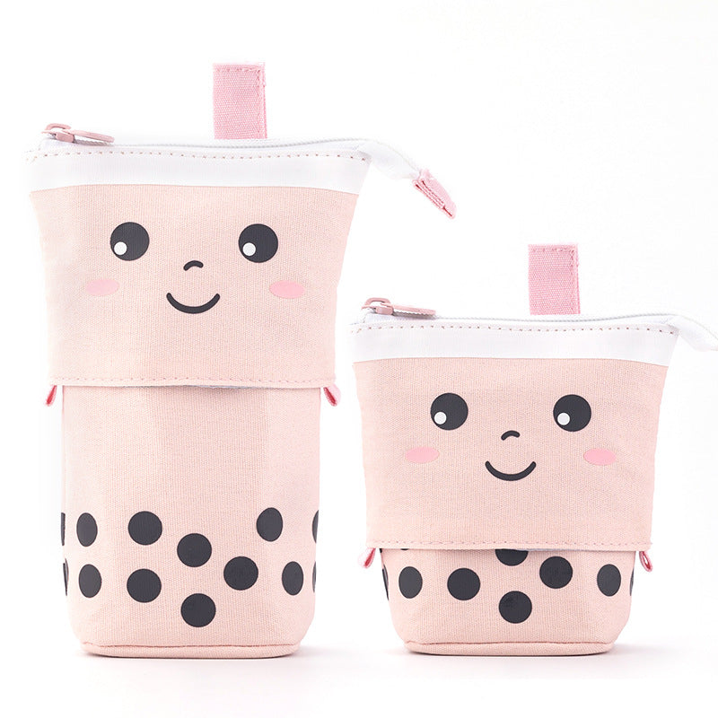 Wholesale Milk Tea Drop Down Canvas Pencil Case