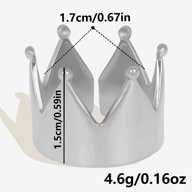 Wholesale crown ring  temperament gold open smooth ring