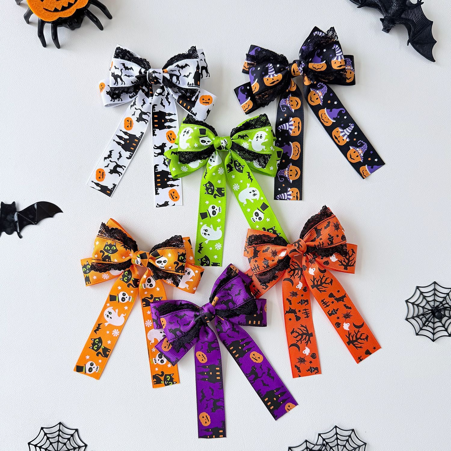 Wholesale  Ghost Pumpkin Ribbon Bow Hair Clips Alligator Clip Hair Accessory Chic Party Gift For Women