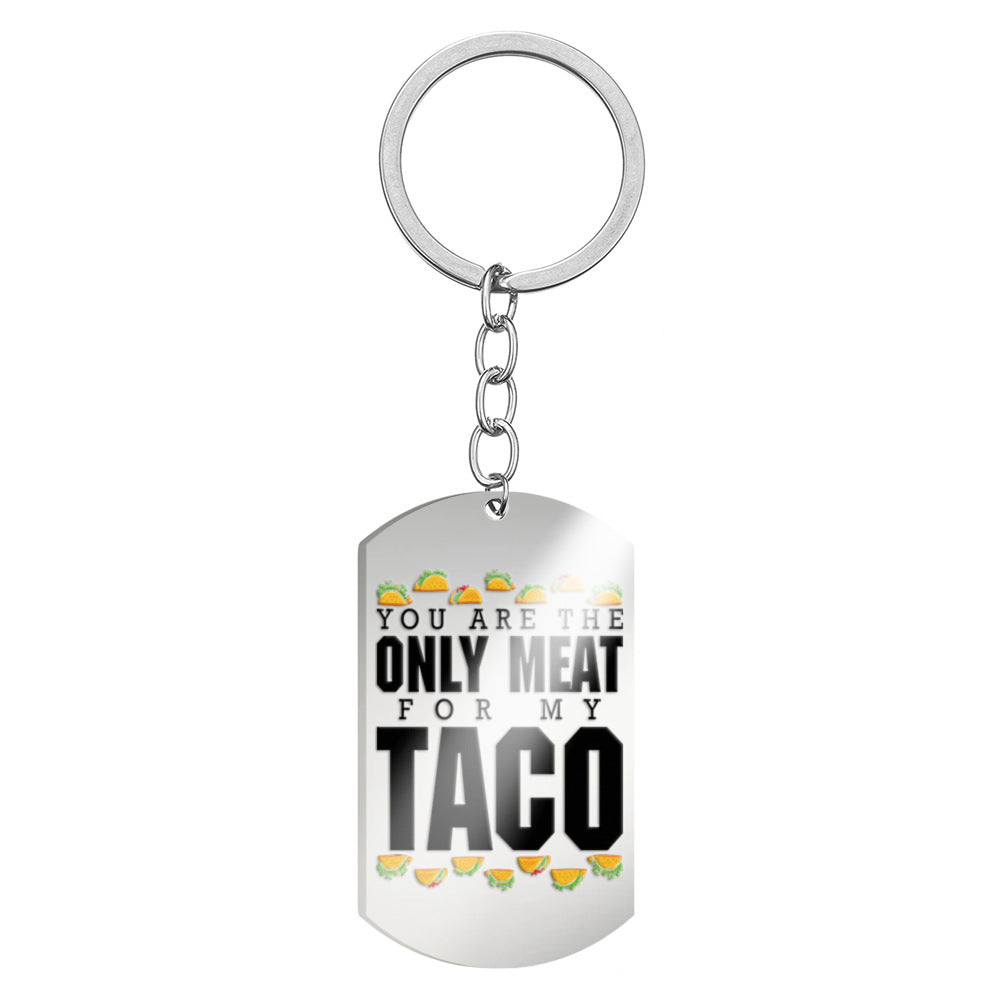 Wholesale Taco Hang Tags Stainless Steel Keychains