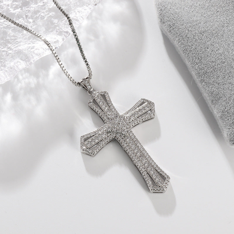 Wholesale Cross zircon necklace for men and women