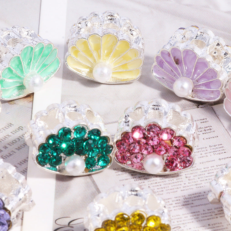 Wholesale 6pcs/pack 3D double-sided small fan four-hole DIY loose beads