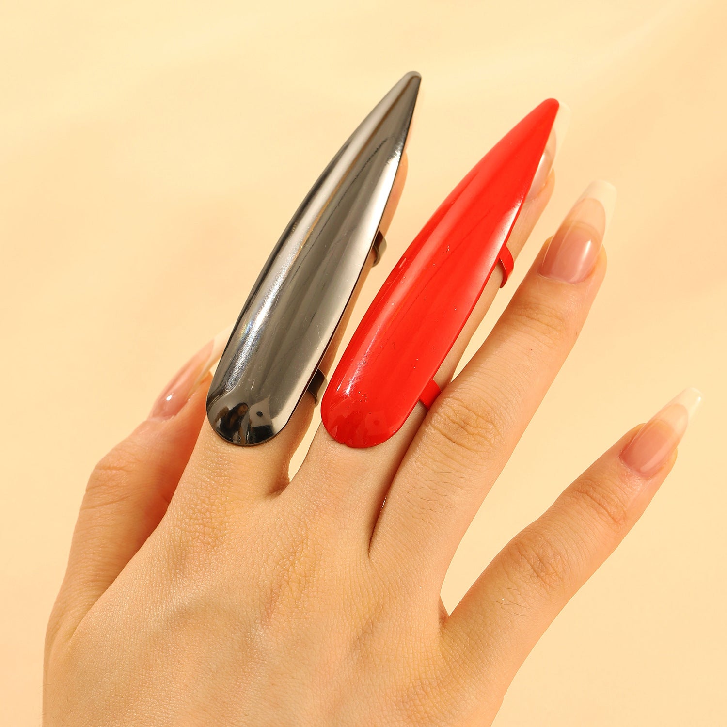 Wholesale  Geometric Diamond Opening Nail Copper Ring