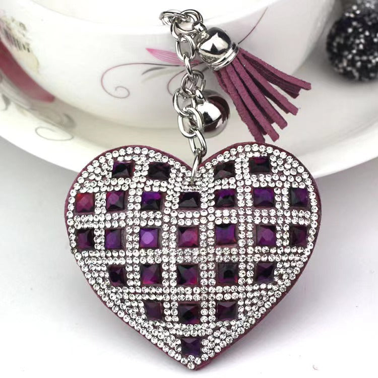 Wholesale 10PCS Diamond Heart Keychain