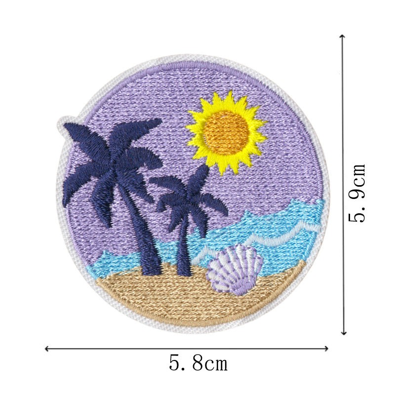 Wholesale Wave Beach Embroidery Surfing Girl Embroidery DIY Patches