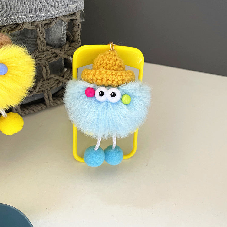 Wholesale Internet celebrity ugly cute plush cute small coal ball key chain