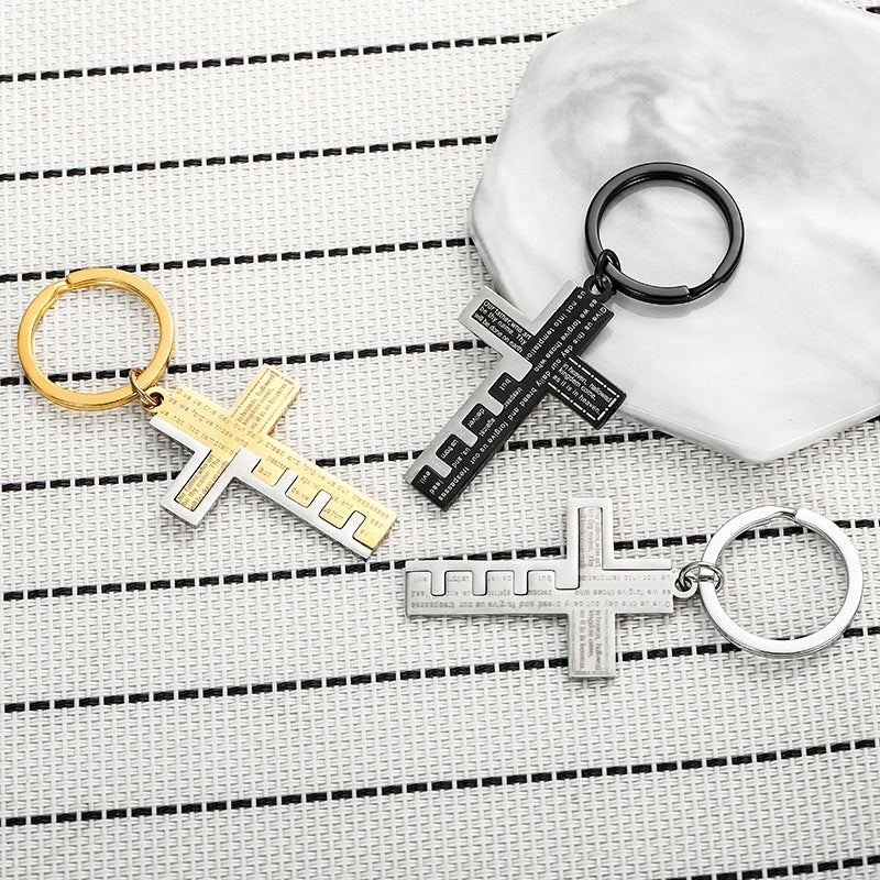 Wholesale Cross Stainless Steel Keychain